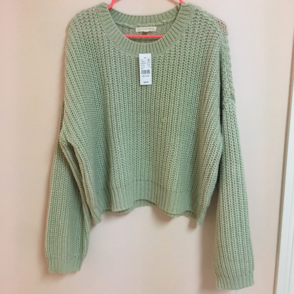Mint green knit sweater
